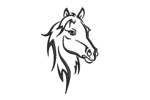 Outline-style horse embroidery design suitable for minimalist equestrian projects and accessories — Etsy embroidery designs